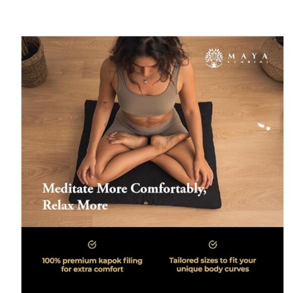 Zabuton Meditation Mat - Luxurious Meditation Cushion Floor Pillow - Picture 3 of 11